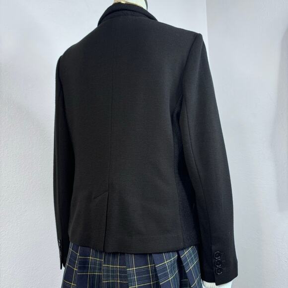 Talbots Black 2-Button Wool Blend Blazer Jacket Unlined 12 Petite Dark Academia - Picture 3 of 11